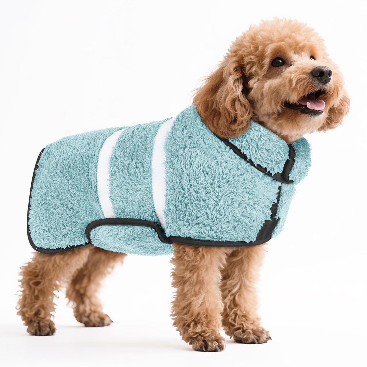 Bienbee Dog Bathrobe, Quick Drying Super Absorbent Dog Robes for After Bath, Warm Keeping Dogs Towel, Dogs Bath Supplies, Dark Blue XL