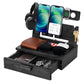 Fathers Day Dad Gifts from Daughter Son Wife, Wood Phone Docking Station with Drawer, Birthday Anniversary Men Him Husband Boyfriend Gifts from Girlfriend, Mens Nightstand Organizer Presents Ideas