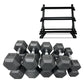 Rubber Hex Dumbbells Set with Rack- Free Weights Dumbbells Set for Home Gym & Fitness - Heavy Duty 100/350/450/550 LB Strength Training Equipment Dumb Bell