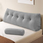 Z-hom Large Wedge Pillow Headboard, King Triangular Headboard Pillow, Reading Pillow Bed with a Roll Pillow for Bed Sitting Up Sleeping, Backrest Cushion Headboard Gap Pillow for Back,Beige