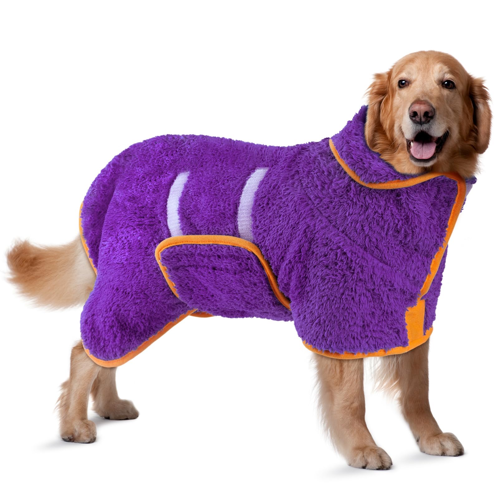 Bienbee Dog Bathrobe, Quick Drying Super Absorbent Dog Robes for After Bath, Warm Keeping Dogs Towel, Dogs Bath Supplies, Dark Blue XL