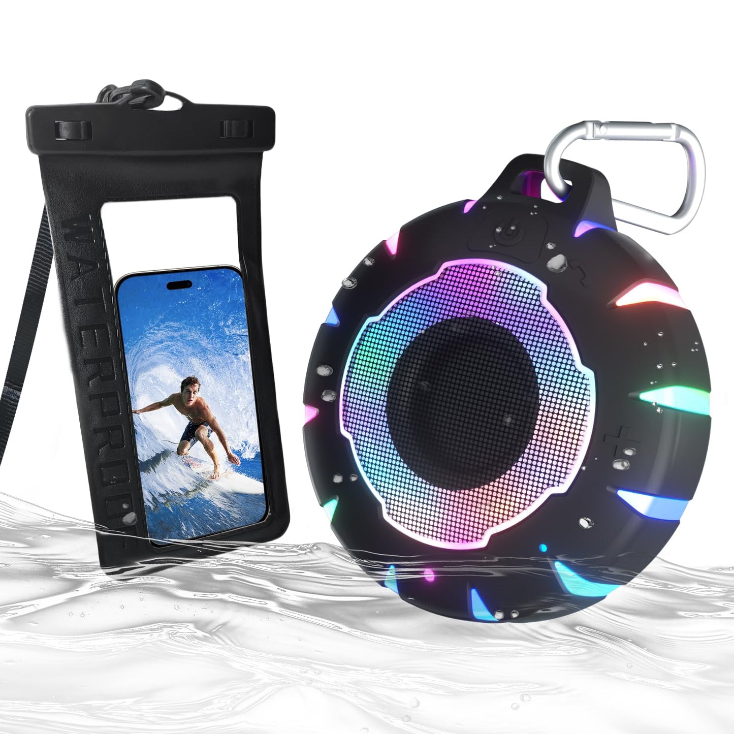 HEYSONG Waterproof Shower Bluetooth Speaker, Durable & Portable with Clear Sound, Ideal for Shower, Pool, Beach & Kayaking – Great Gift for All Ages