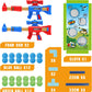 SpringFlower Shooting Game Toy for 5 6 7 8 9 10+ Years Olds Boys,2pk Foam Ball Popper Air Toy Guns with Standing Shooting Target,24 Foam Balls, for Kids