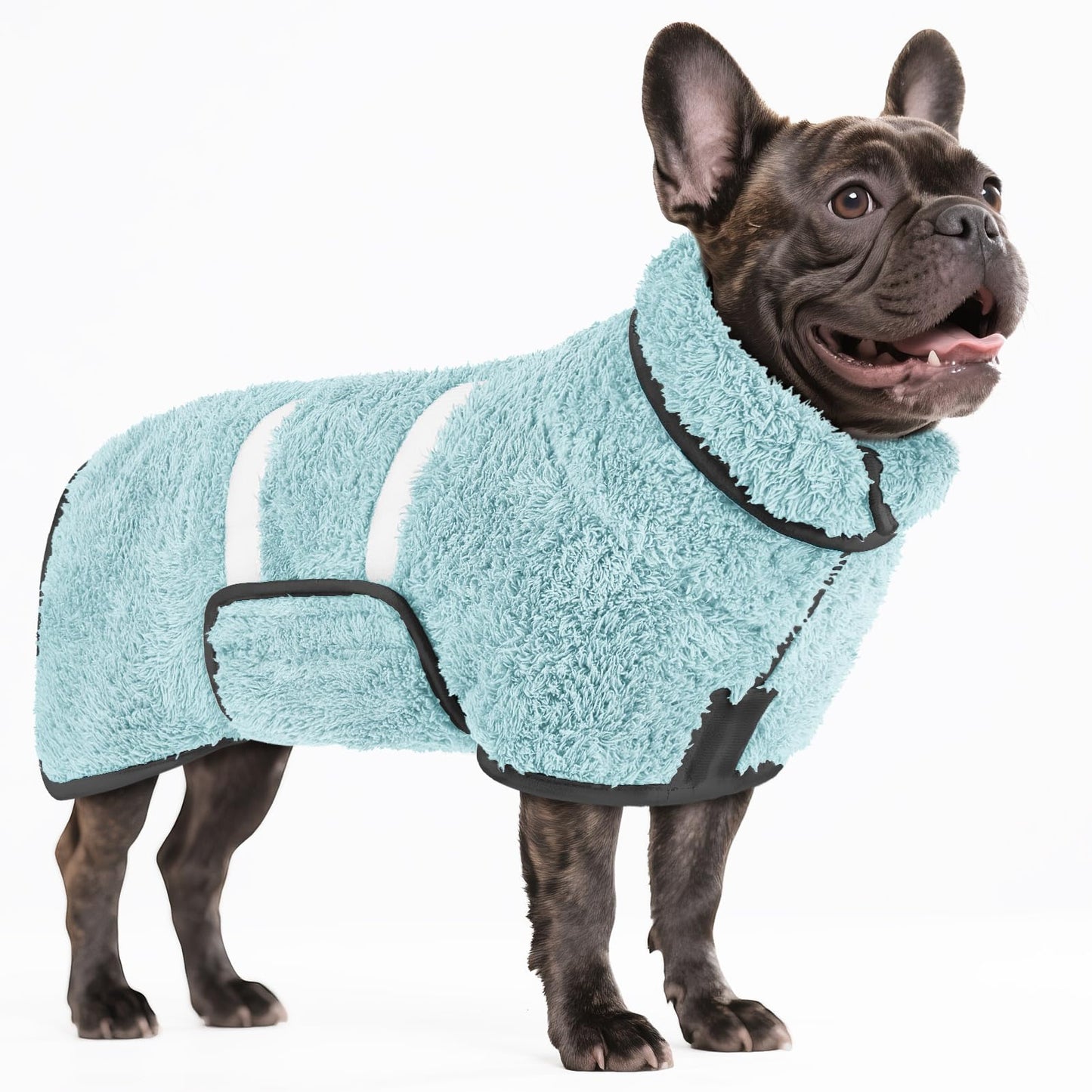 Bienbee Dog Bathrobe, Quick Drying Super Absorbent Dog Robes for After Bath, Warm Keeping Dogs Towel, Dogs Bath Supplies, Dark Blue XL