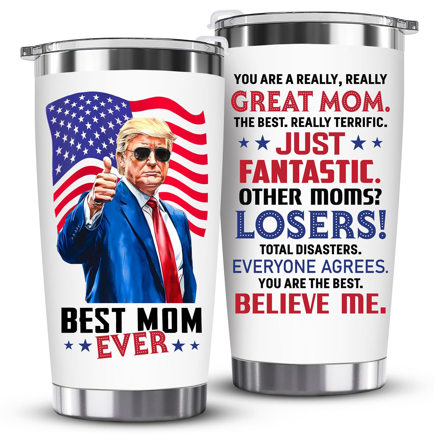 ZAGKOO Gifts for Dad from Daughter, Son, Wife on Fathers Day - Funny Best Dad Ever Gag Gifts for Men, Papa, Stepfather - Cool Birthday, Christmas Gift Ideas - 20oz Coffee Tumbler Cup