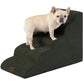 EHEYCIGA Curved Dog Stairs Ramp for High Beds 19.7" H, 4-Step Dog Steps for Small Dogs and Cats, Pet Stairs for High Bed Climbing, Non-Slip Balanced Pet Step Indoor, Grey