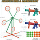 Shooting Games Toys for Age 5 6 7 8 9 10+ Year Old Boys, Kids Toy Sports & Outdoor Game with Moving Shooting Target & 2 Popper Air Toy Guns & 24 Foam Balls, Gifts for Boys and Girls