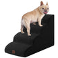 EHEYCIGA Curved Dog Stairs Ramp for High Beds 19.7" H, 4-Step Dog Steps for Small Dogs and Cats, Pet Stairs for High Bed Climbing, Non-Slip Balanced Pet Step Indoor, Grey