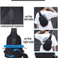 SEAFEW Small Black Sling Crossbody Backpack Shoulder Bag for Men Women, Lightweight One Strap Back Pack Sling Bag Backpack for Hiking Walking Biking Travel Cycling USB Charger Port-Nylon