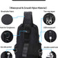 SEAFEW Small Black Sling Crossbody Backpack Shoulder Bag for Men Women, Lightweight One Strap Back Pack Sling Bag Backpack for Hiking Walking Biking Travel Cycling USB Charger Port-Nylon
