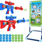 SpringFlower Shooting Game Toy for 5 6 7 8 9 10+ Years Olds Boys,2pk Foam Ball Popper Air Toy Guns with Standing Shooting Target,24 Foam Balls, for Kids