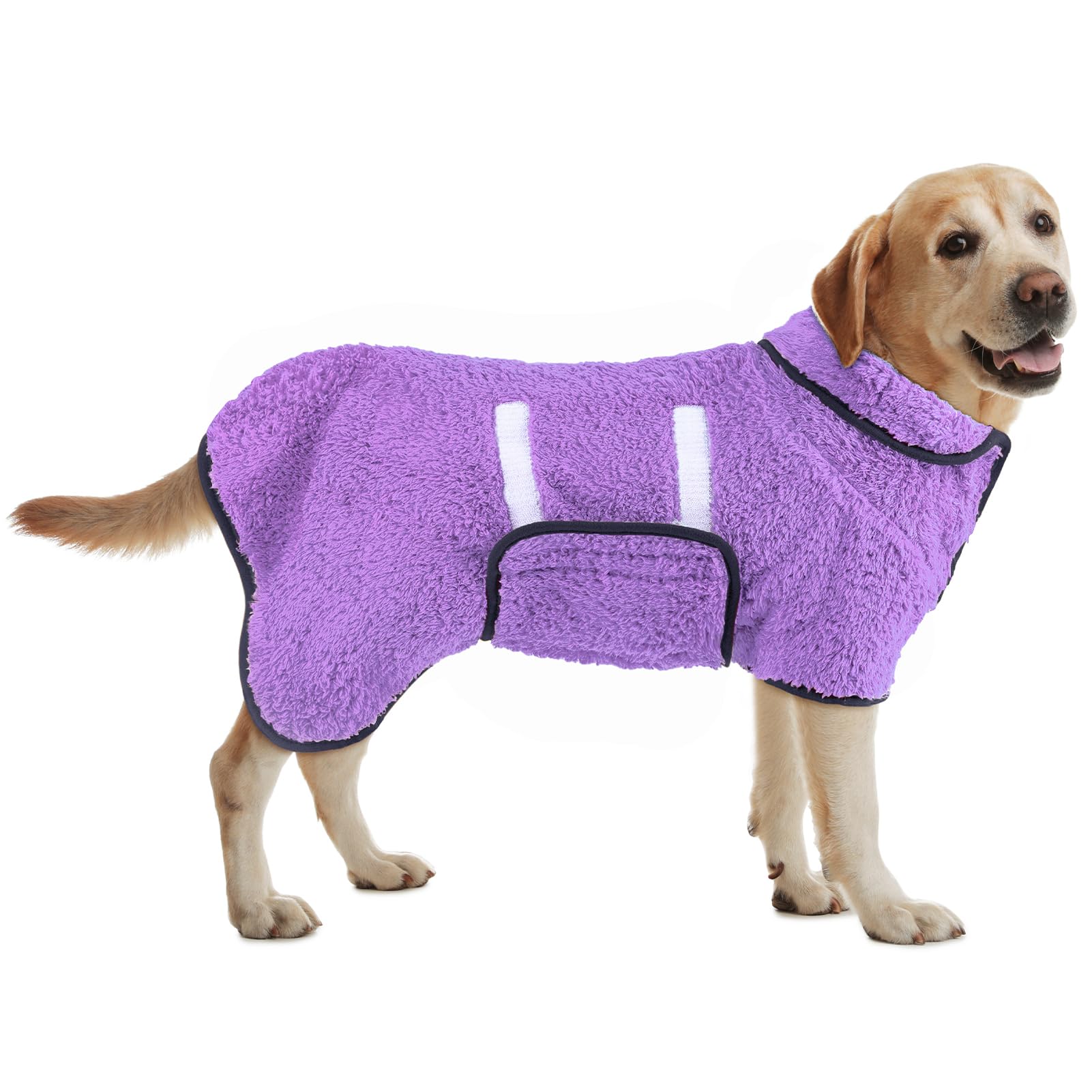Bienbee Dog Bathrobe, Quick Drying Super Absorbent Dog Robes for After Bath, Warm Keeping Dogs Towel, Dogs Bath Supplies, Dark Blue XL