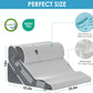 3PCS Bed Wedge Pillow for Headboard, Adjustable Wedge Pillow for Sleep Apnea, 23” Wide Triangle Pillow Wedge Set for After Surgery, Acid Reflux Relief, Snoring, Neck&Back Support, White/Grey