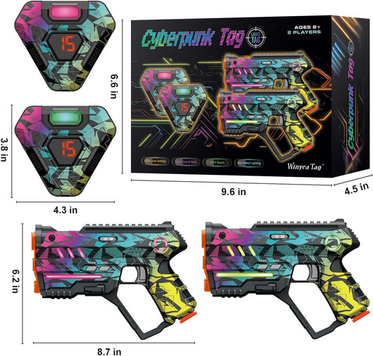 Laser Tag Set of 2, Lazer Tag Game for Kids Indoor & Outdoor Play, Gift Ideas for Kids Teens and Adults, Cool Toys for Teenage Ages 8 9 10 11 12+Year Old Boy & Girls
