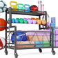 Dumbbell Rack, Weight Rack for Dumbbells, High Volume Home Gym Equipment Storage for Kettlebells, Yoga Mat, Foam Roller, etc, All in One Workout Storage with Wheels and Hooks