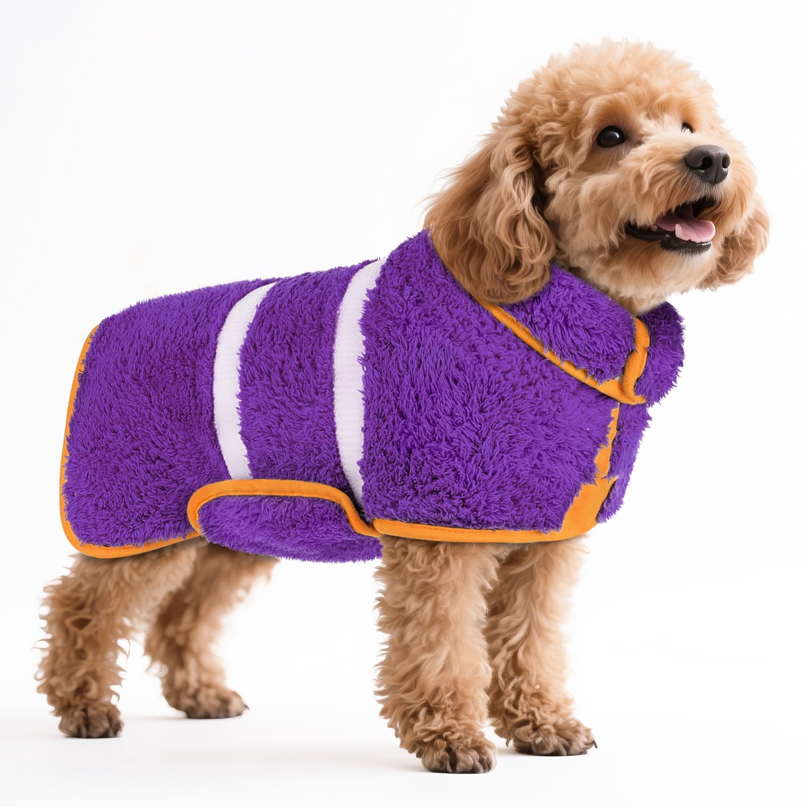 Bienbee Dog Bathrobe, Quick Drying Super Absorbent Dog Robes for After Bath, Warm Keeping Dogs Towel, Dogs Bath Supplies, Dark Blue XL