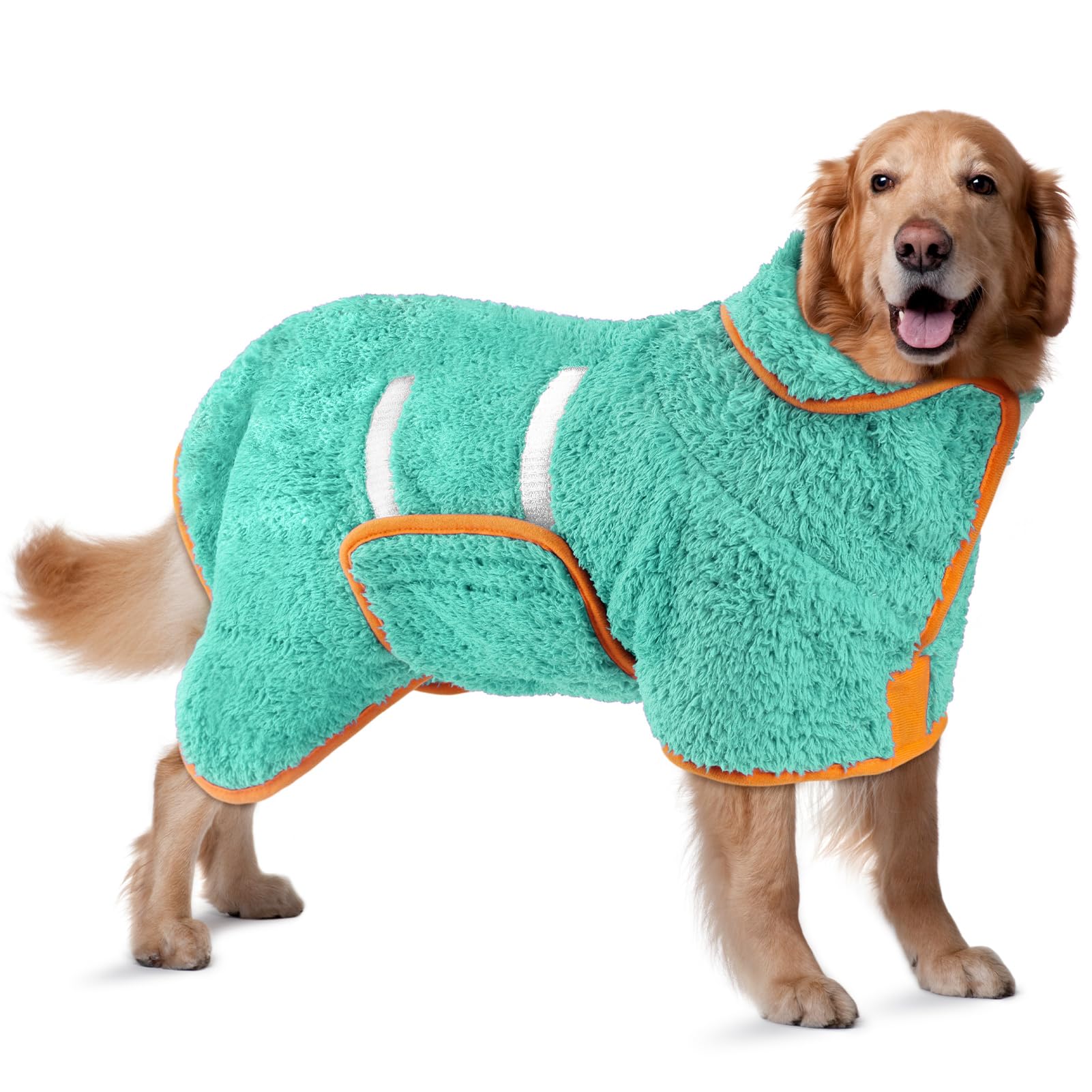 Bienbee Dog Bathrobe, Quick Drying Super Absorbent Dog Robes for After Bath, Warm Keeping Dogs Towel, Dogs Bath Supplies, Dark Blue XL