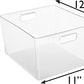 XL Clear Plastic Storage Bins - 2 Pack for Kitchen Cabinet and Fridge Organization