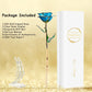 Romantic Rose Gift for Her,Eternity Gold Rose Flower 24K Gold Dipped Rose and Romantic Gift for Her Rose,Skyblue with Stand