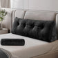 Z-hom Large Wedge Pillow Headboard, King Triangular Headboard Pillow, Reading Pillow Bed with a Roll Pillow for Bed Sitting Up Sleeping, Backrest Cushion Headboard Gap Pillow for Back,Beige