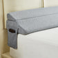 Full Size Bed Wedge Pillow for Headboard – Foldable Mattress Gap Filler (0–8"), Converts to Backrest, Prevents Pillow Slipping, Reversible Dual-Side Pockets, Washable Cover, White (54"x10"x6")