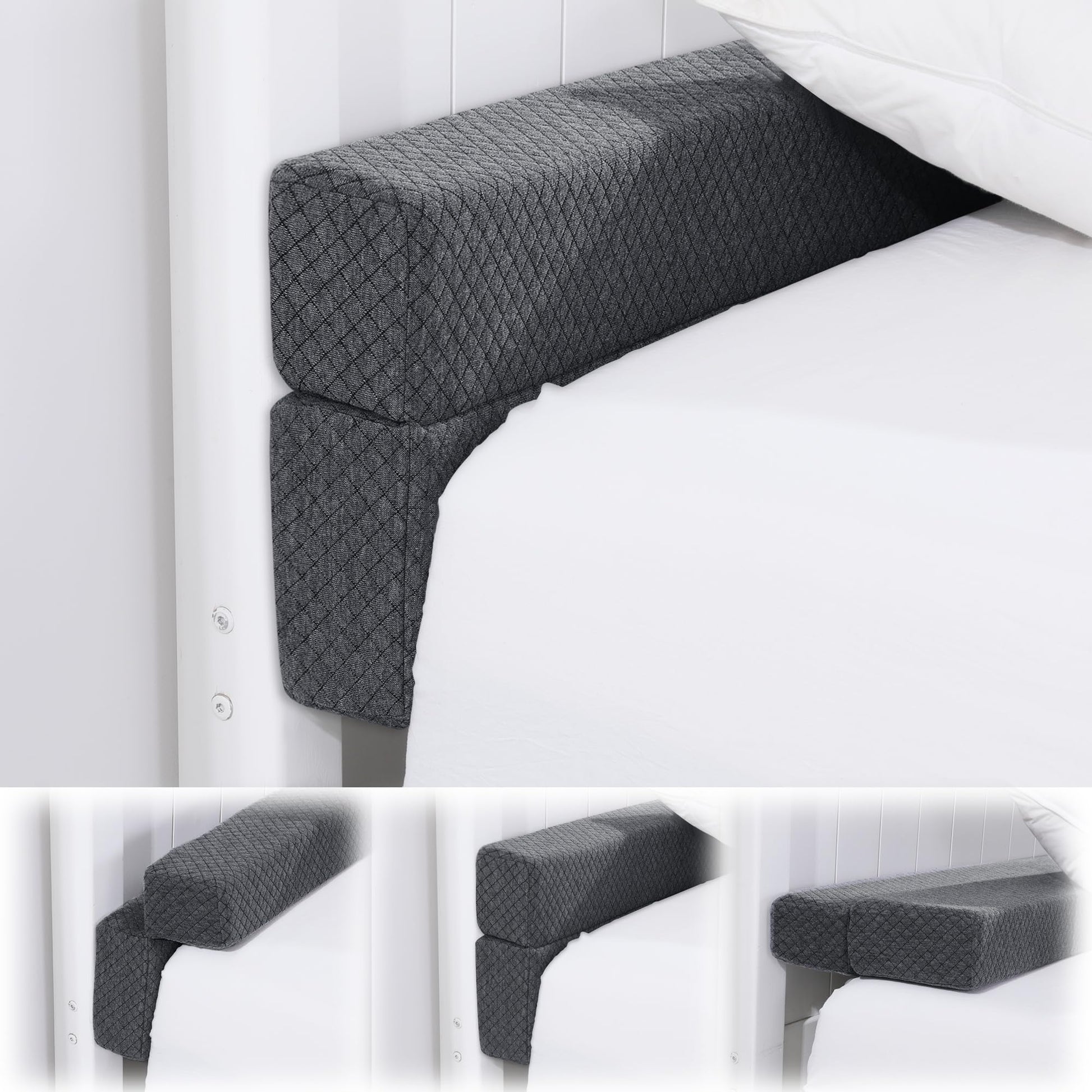 BALAPET Flodable Pillow for Headboard Gap,Bed Gap Filler Queen Size,Adjustable Bed Wedge Pillow for Headboard,Rectangular Bed Gap Filler,Foam Mattress Gap Filler(Gray,King)