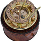 Personalized Engraved Antique Brass & Copper Sundial Compass, Sundial Clock in Leather Box Gift Sun Clock Ship Replica Watch