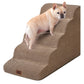 EHEYCIGA Curved Dog Stairs Ramp for High Beds 19.7" H, 4-Step Dog Steps for Small Dogs and Cats, Pet Stairs for High Bed Climbing, Non-Slip Balanced Pet Step Indoor, Grey