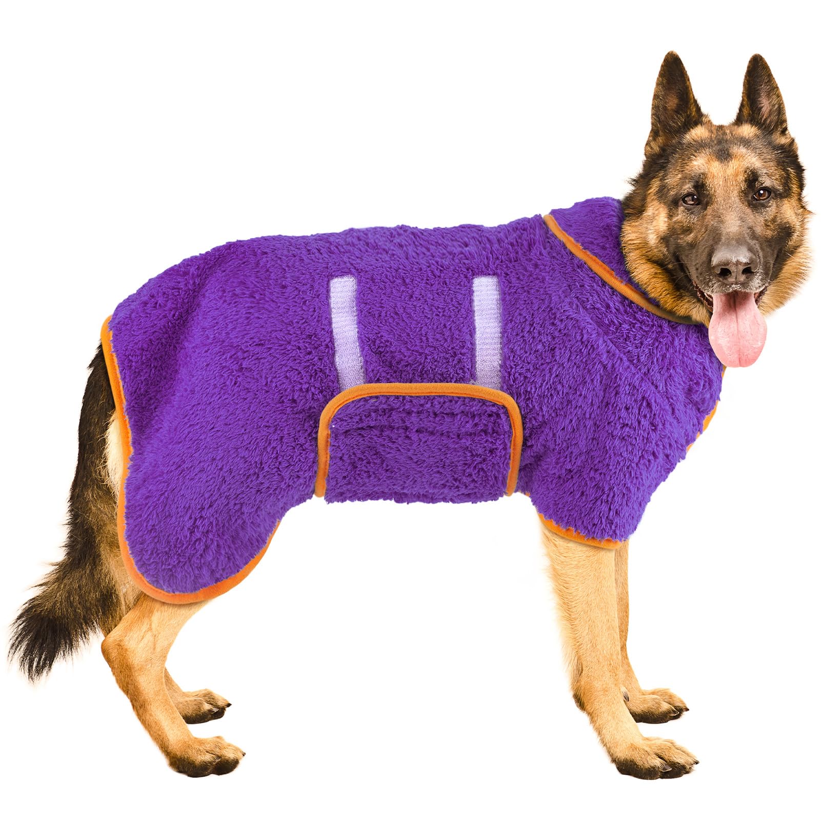 Bienbee Dog Bathrobe, Quick Drying Super Absorbent Dog Robes for After Bath, Warm Keeping Dogs Towel, Dogs Bath Supplies, Dark Blue XL