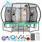 Large Outdoor Trampoline with Basketball Hoop, 10-16FT with Lights for Kids and Adults, Recreational Trampoline with Sprinkler and Stakes