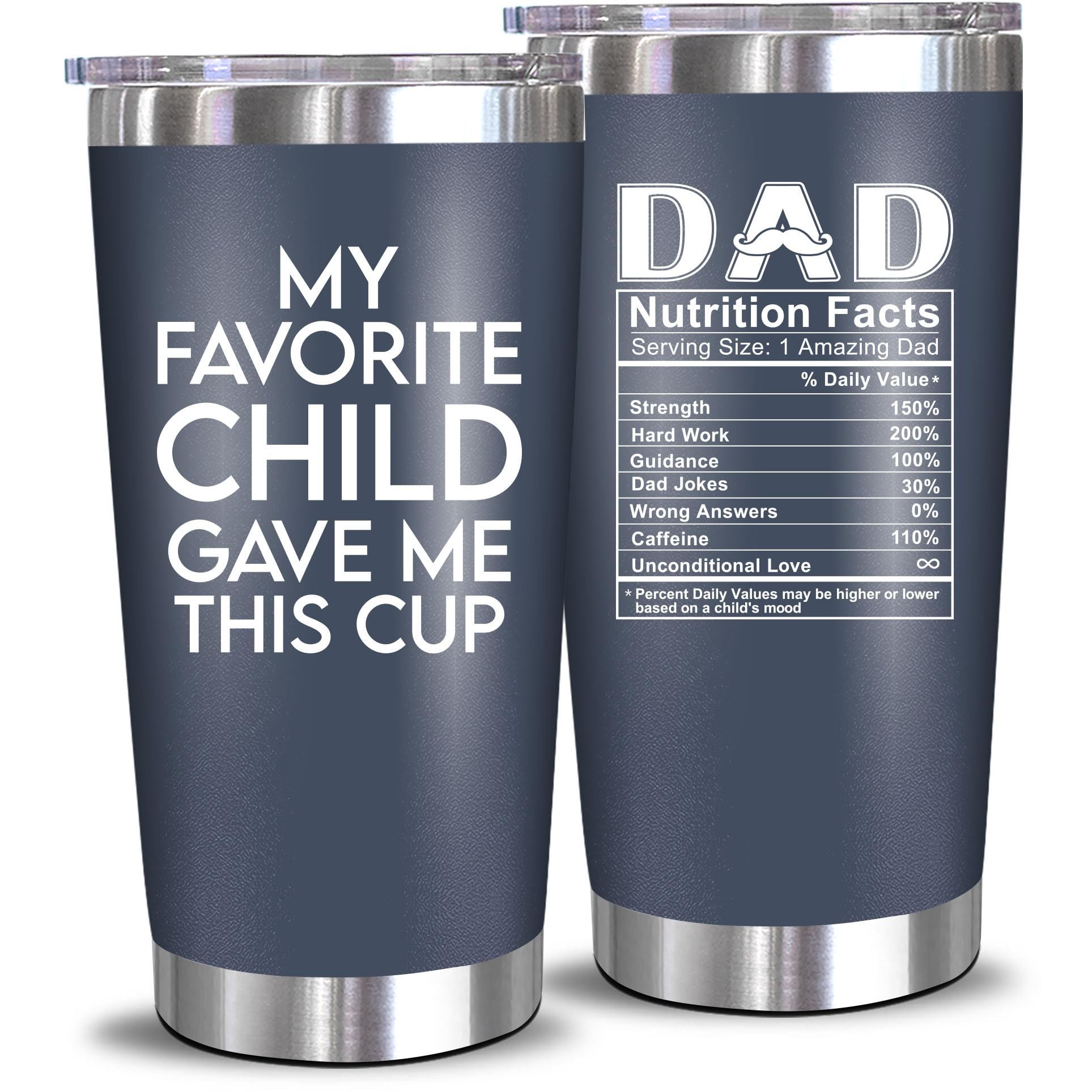 NewEleven Fathers Day Gift For Dad - Birthday Gifts For Dad From Kids - Husband Gift - Birthday Present Ideas For Father, Husband, New Papa, Bonus Father From Daughter, Son - 20 Oz Tumbler