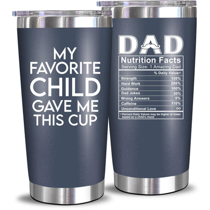 NewEleven Fathers Day Gift For Dad - Birthday Gifts For Dad From Kids - Husband Gift - Birthday Present Ideas For Father, Husband, New Papa, Bonus Father From Daughter, Son - 20 Oz Tumbler
