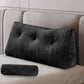 Z-hom Large Wedge Pillow Headboard, King Triangular Headboard Pillow, Reading Pillow Bed with a Roll Pillow for Bed Sitting Up Sleeping, Backrest Cushion Headboard Gap Pillow for Back,Beige