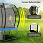 Large Outdoor Trampoline with Basketball Hoop, 10-16FT with Lights for Kids and Adults, Recreational Trampoline with Sprinkler and Stakes