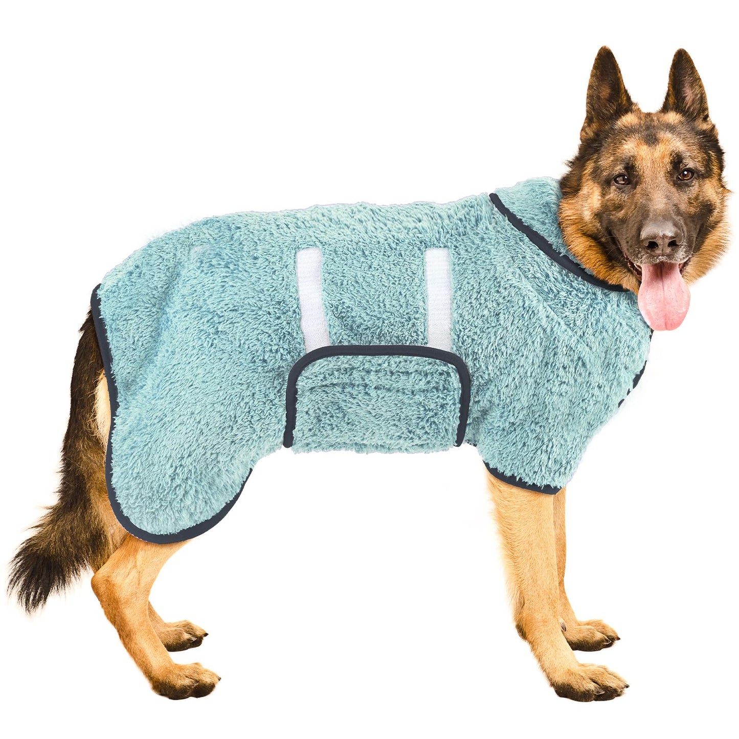 Bienbee Dog Bathrobe, Quick Drying Super Absorbent Dog Robes for After Bath, Warm Keeping Dogs Towel, Dogs Bath Supplies, Dark Blue XL