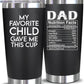 NewEleven Fathers Day Gift For Dad - Birthday Gifts For Dad From Kids - Husband Gift - Birthday Present Ideas For Father, Husband, New Papa, Bonus Father From Daughter, Son - 20 Oz Tumbler