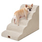 EHEYCIGA Curved Dog Stairs Ramp for High Beds 19.7" H, 4-Step Dog Steps for Small Dogs and Cats, Pet Stairs for High Bed Climbing, Non-Slip Balanced Pet Step Indoor, Grey