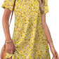 WIHOLL Dresses for Women 2025 Casual Summer V Neck Wedding Guest Dress Short Sleeve Fashion Beach Vacation Clothes
