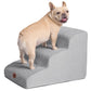EHEYCIGA Curved Dog Stairs Ramp for High Beds 19.7" H, 4-Step Dog Steps for Small Dogs and Cats, Pet Stairs for High Bed Climbing, Non-Slip Balanced Pet Step Indoor, Grey