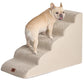 EHEYCIGA Curved Dog Stairs Ramp for High Beds 19.7" H, 4-Step Dog Steps for Small Dogs and Cats, Pet Stairs for High Bed Climbing, Non-Slip Balanced Pet Step Indoor, Grey