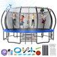 Large Outdoor Trampoline with Basketball Hoop, 10-16FT with Lights for Kids and Adults, Recreational Trampoline with Sprinkler and Stakes