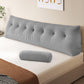 Z-hom Large Wedge Pillow Headboard, King Triangular Headboard Pillow, Reading Pillow Bed with a Roll Pillow for Bed Sitting Up Sleeping, Backrest Cushion Headboard Gap Pillow for Back,Beige