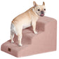 EHEYCIGA Curved Dog Stairs Ramp for High Beds 19.7" H, 4-Step Dog Steps for Small Dogs and Cats, Pet Stairs for High Bed Climbing, Non-Slip Balanced Pet Step Indoor, Grey