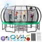 Large Outdoor Trampoline with Basketball Hoop, 10-16FT with Lights for Kids and Adults, Recreational Trampoline with Sprinkler and Stakes