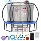Large Outdoor Trampoline with Basketball Hoop, 10-16FT with Lights for Kids and Adults, Recreational Trampoline with Sprinkler and Stakes