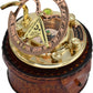 Personalized Engraved Antique Brass & Copper Sundial Compass, Sundial Clock in Leather Box Gift Sun Clock Ship Replica Watch