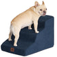 EHEYCIGA Curved Dog Stairs Ramp for High Beds 19.7" H, 4-Step Dog Steps for Small Dogs and Cats, Pet Stairs for High Bed Climbing, Non-Slip Balanced Pet Step Indoor, Grey