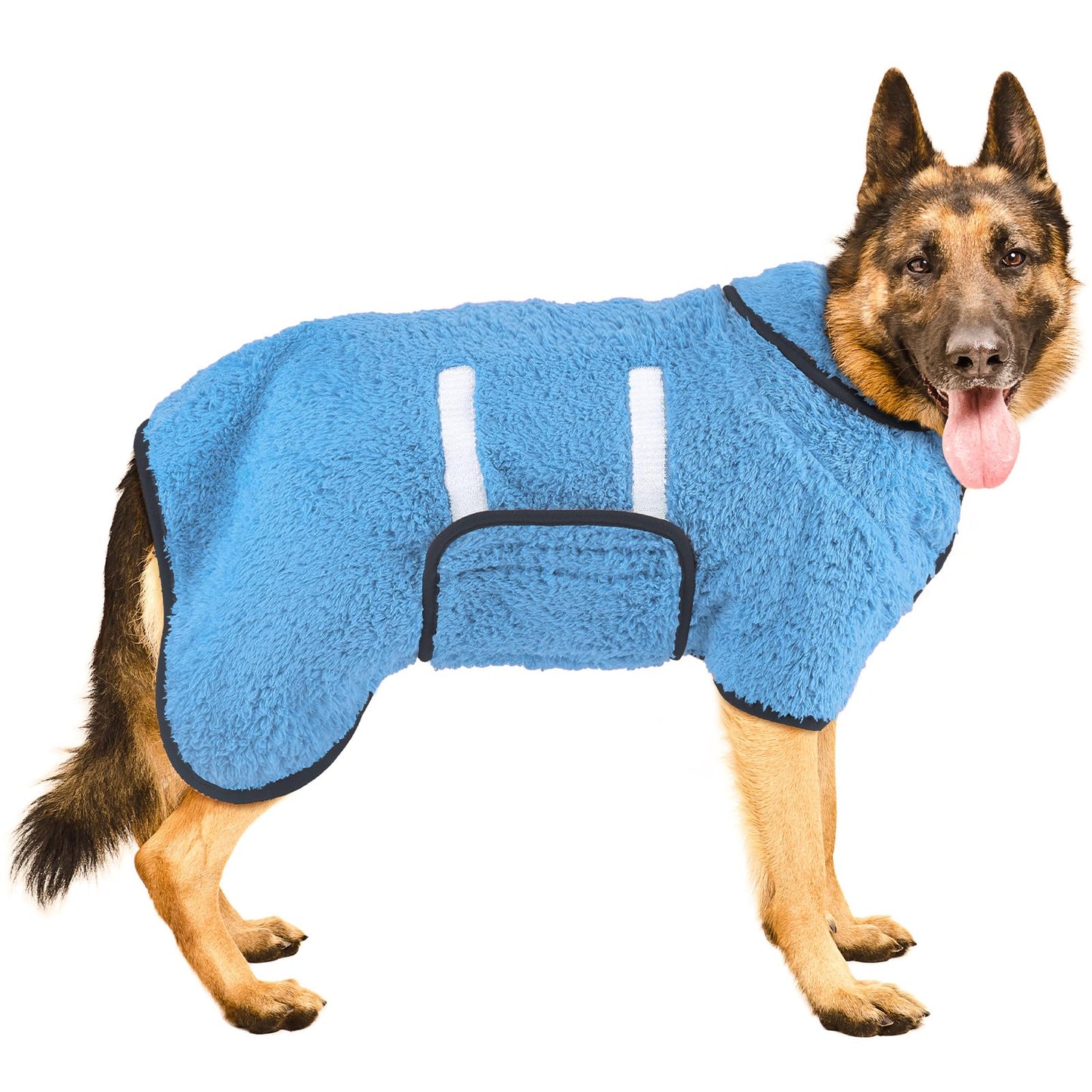Bienbee Dog Bathrobe, Quick Drying Super Absorbent Dog Robes for After Bath, Warm Keeping Dogs Towel, Dogs Bath Supplies, Dark Blue XL