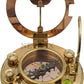 Personalized Engraved Antique Brass & Copper Sundial Compass, Sundial Clock in Leather Box Gift Sun Clock Ship Replica Watch