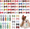 60 Pieces Dog Bow Tie Collars Dog Hair Bows Set Include 40 Small Dogs Hair Bows 10 Puppy Bowties 10 Collars Bow Adjustable Pet Ties Neck Grooming for Small Medium Pets Cats Accessories Supply
